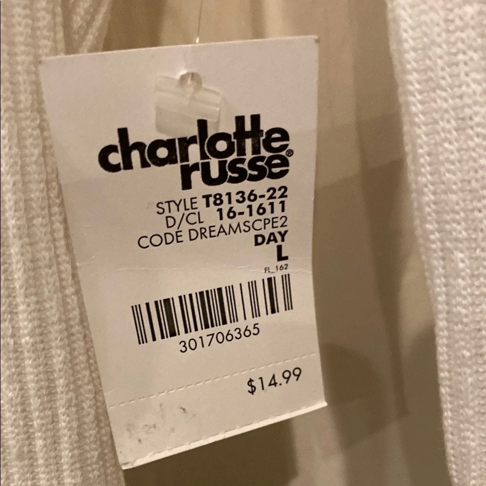 White Cropped Long Sleeve Top - Picture 2 of 6